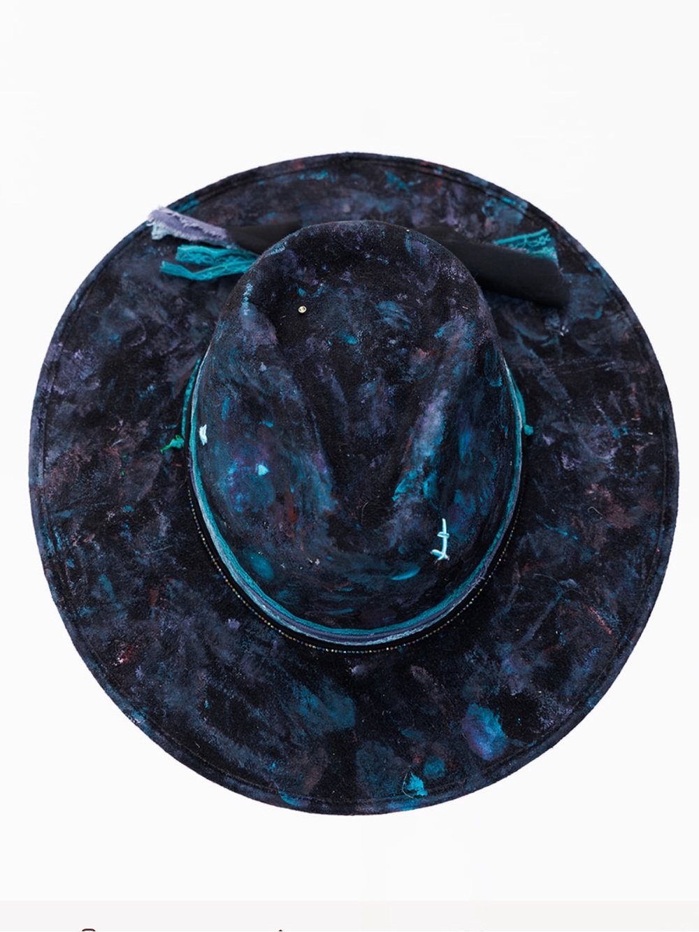 Black Galaxy Rancher Hat | Hand Painted Wide Brim Fedora